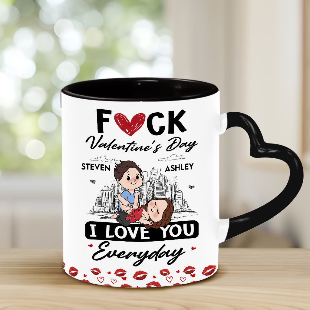 I Love You - Personalized Couple Heart Handle Mug