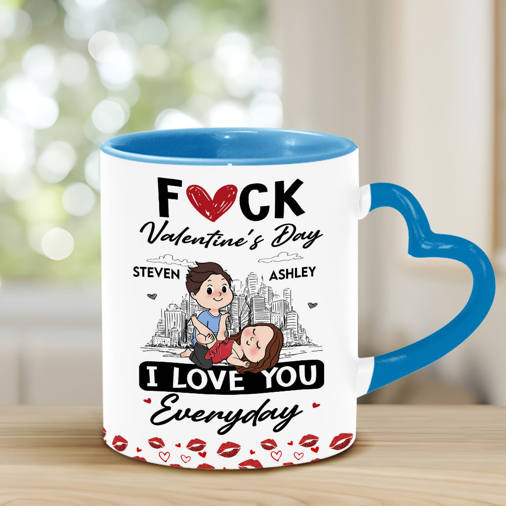 I Love You - Personalized Couple Heart Handle Mug