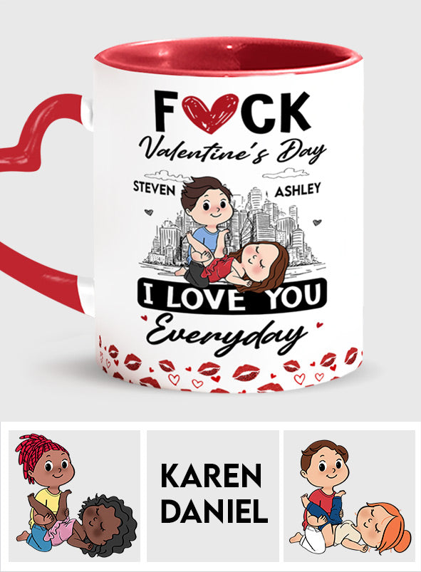 I Love You - Personalized Couple Heart Handle Mug
