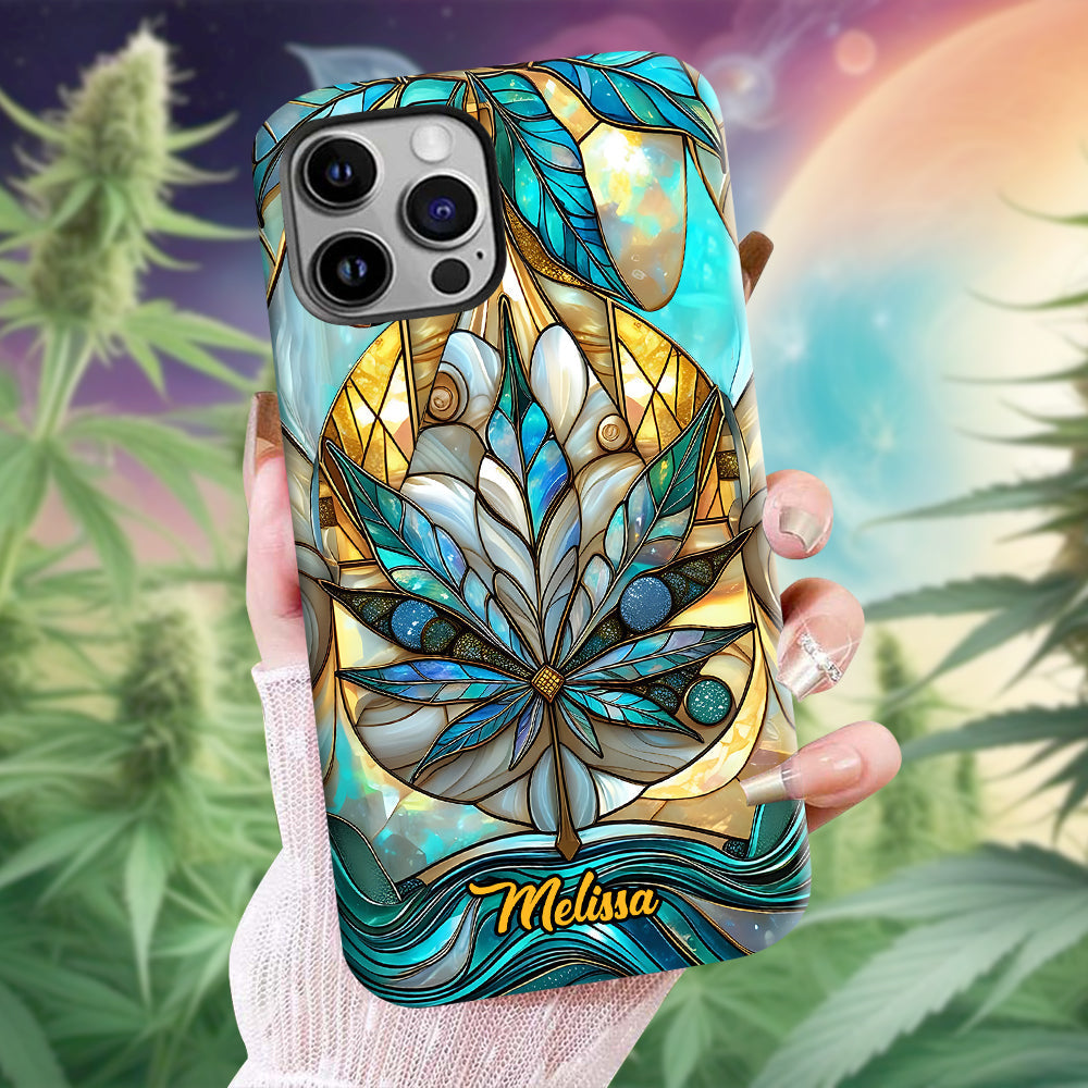 Superbe coque de téléphone personnalisée avec motif feuille et cannabis