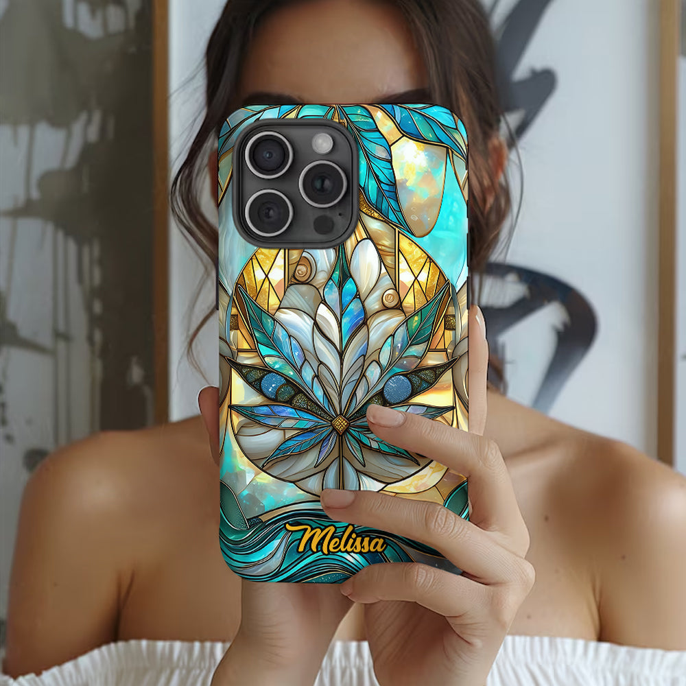 Superbe coque de téléphone personnalisée avec motif feuille et cannabis