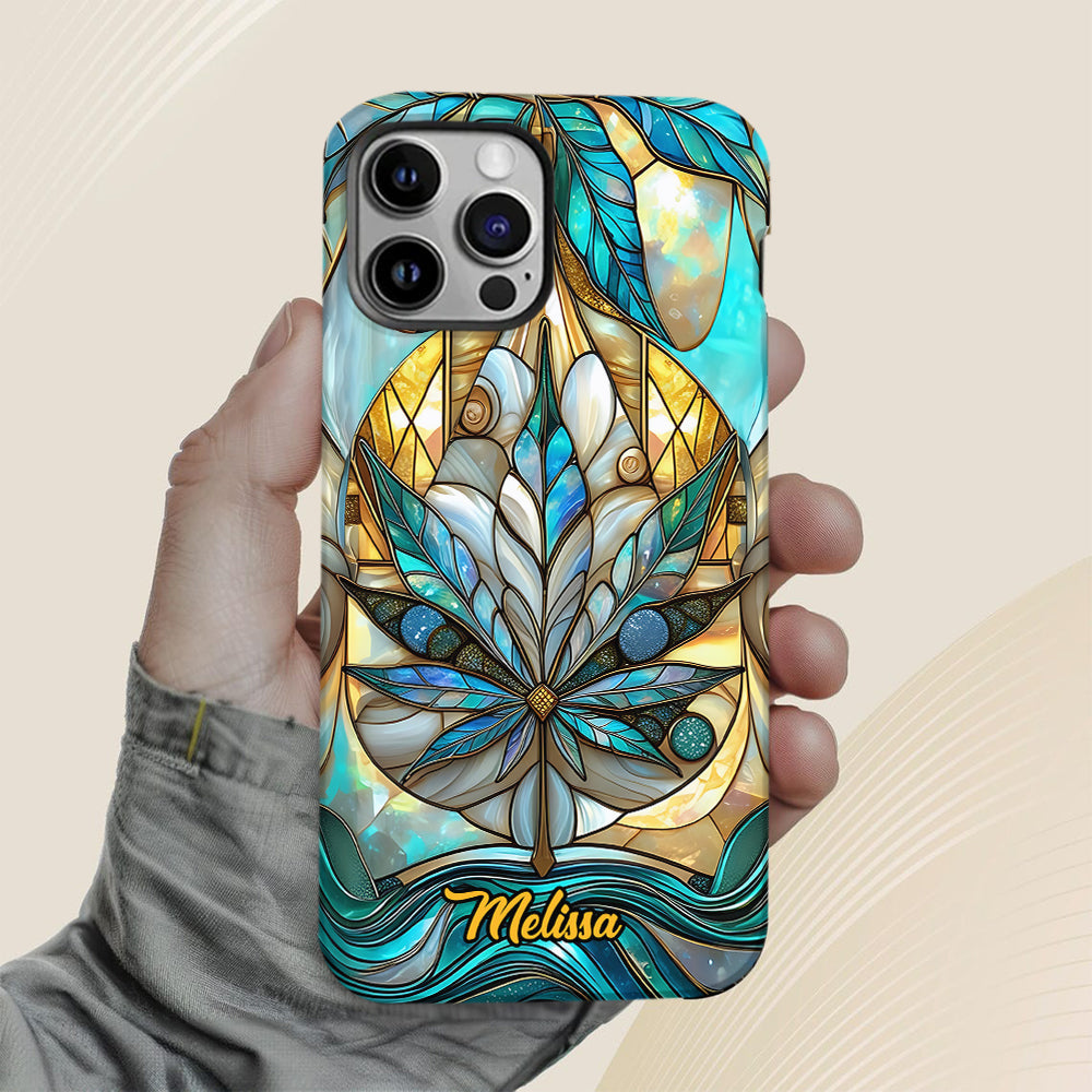 Superbe coque de téléphone personnalisée avec motif feuille et cannabis