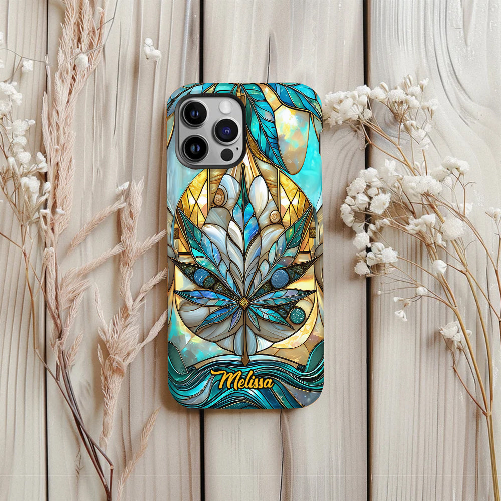 Superbe coque de téléphone personnalisée avec motif feuille et cannabis