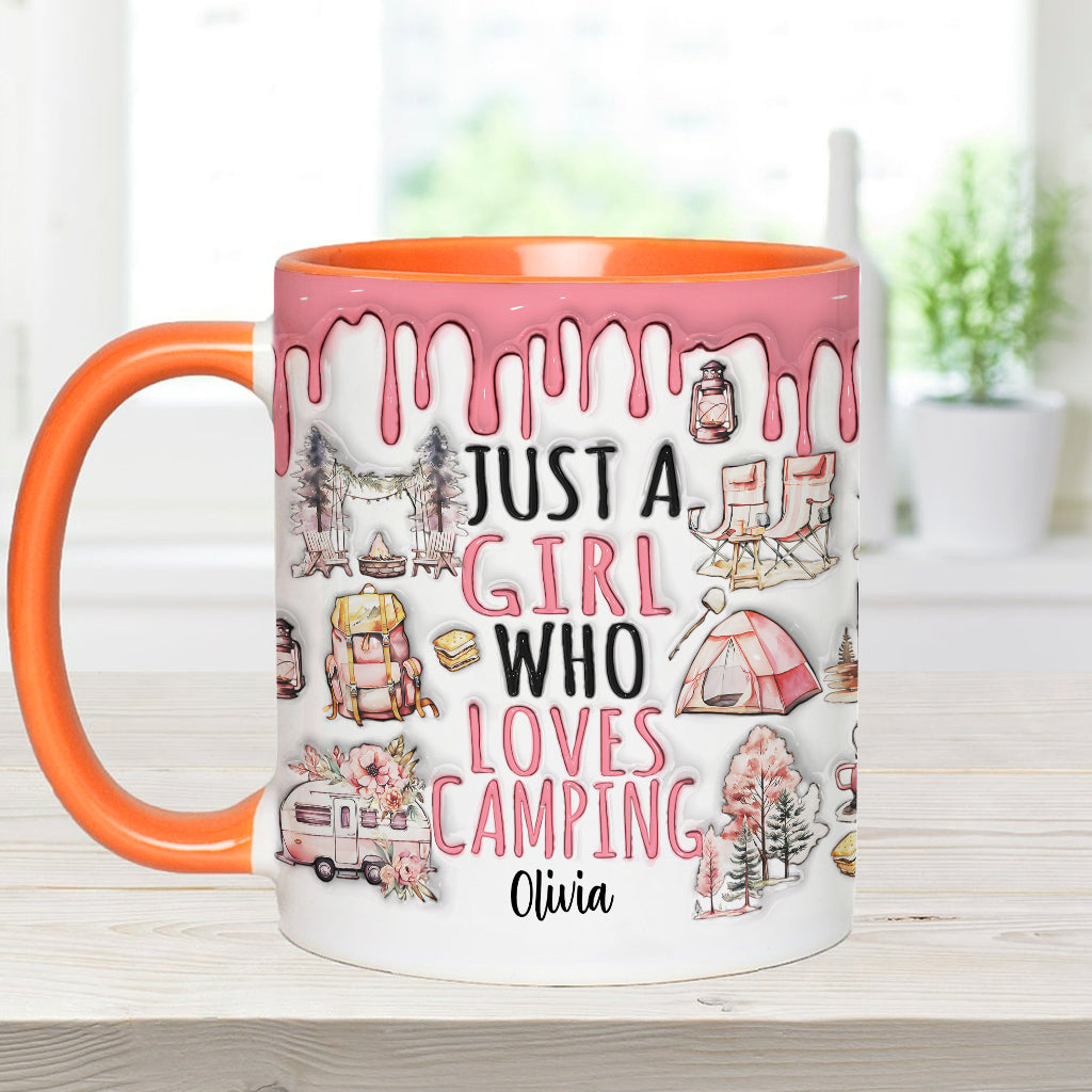 Just A Girl Who Loves Camping - Personalized Camping Accent Mug