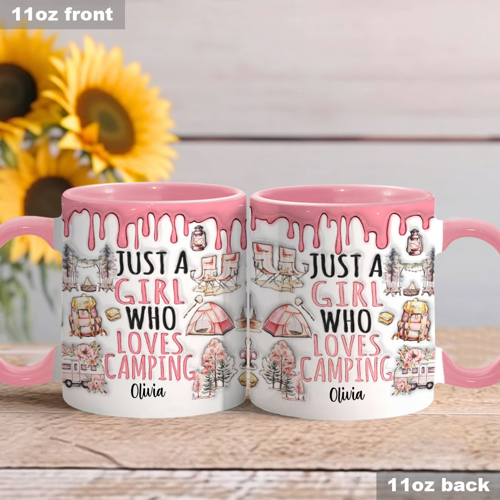 Just A Girl Who Loves Camping - Personalized Camping Accent Mug