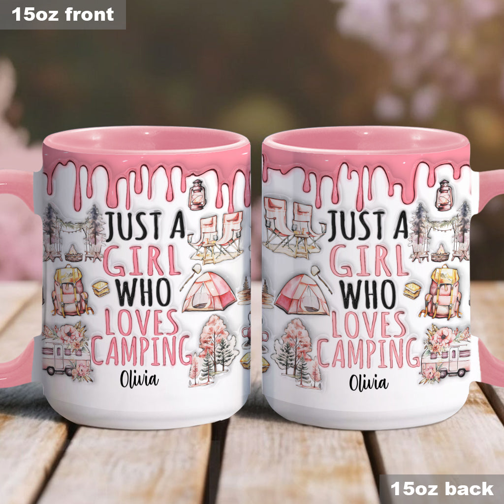 Just A Girl Who Loves Camping - Personalized Camping Accent Mug