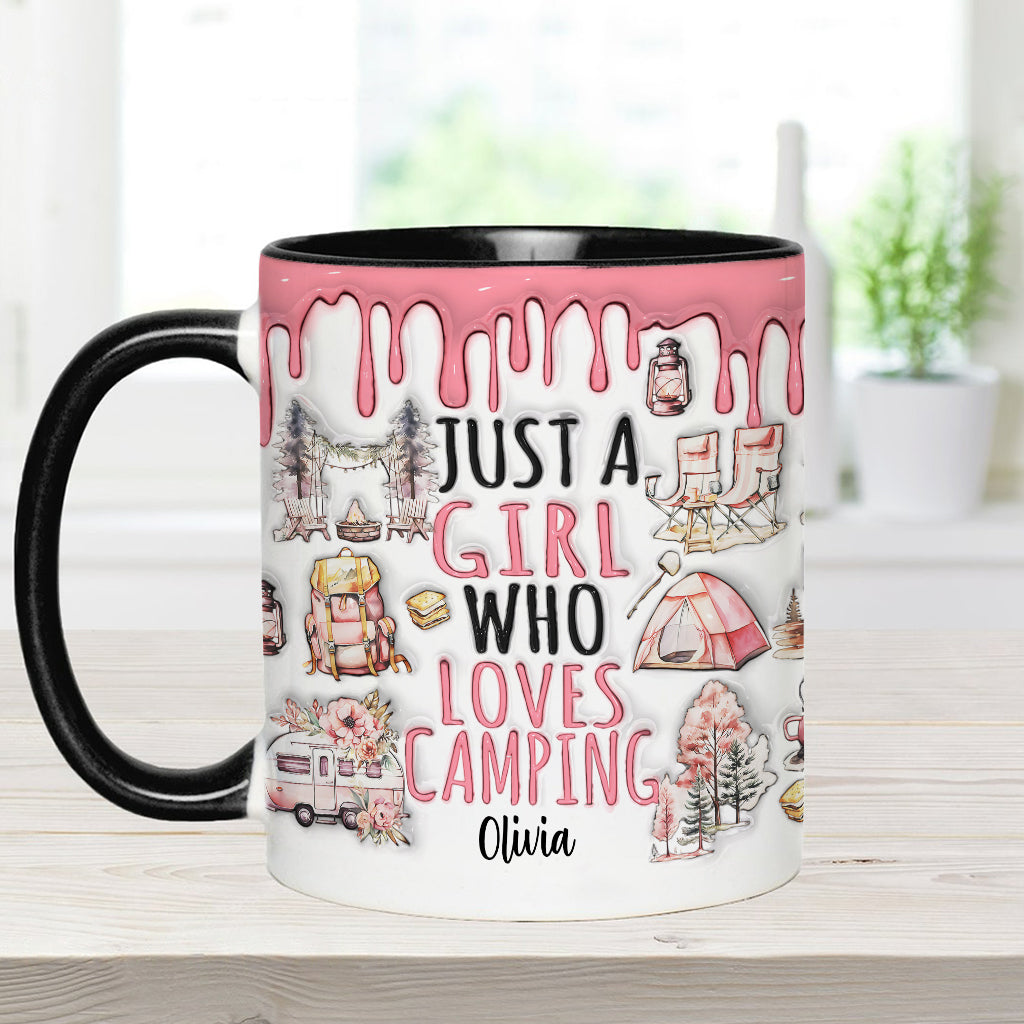 Just A Girl Who Loves Camping - Personalized Camping Accent Mug