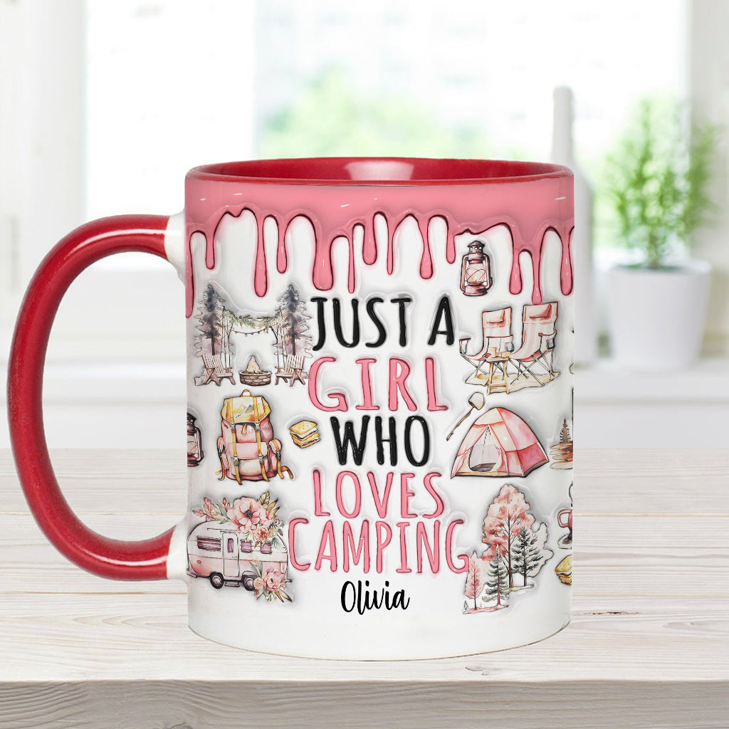 Just A Girl Who Loves Camping - Personalized Camping Accent Mug