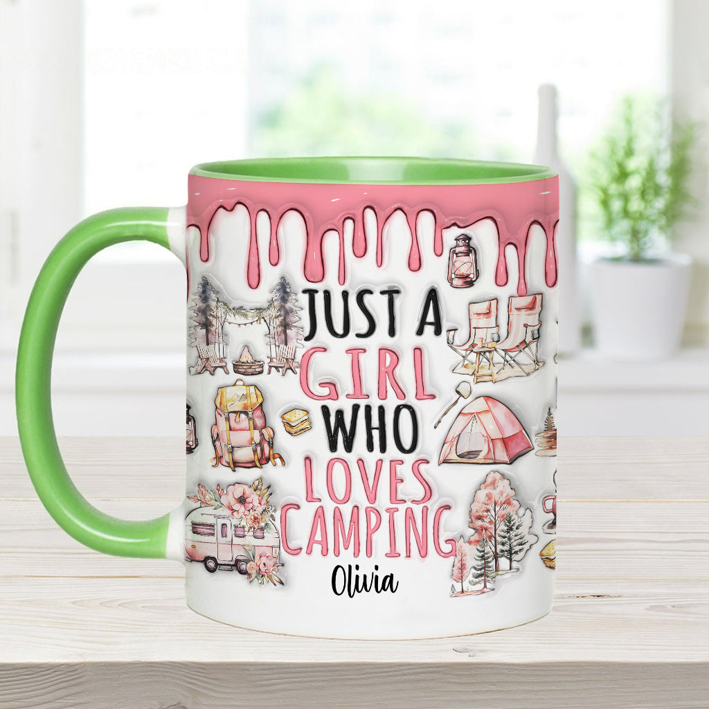Just A Girl Who Loves Camping - Personalized Camping Accent Mug