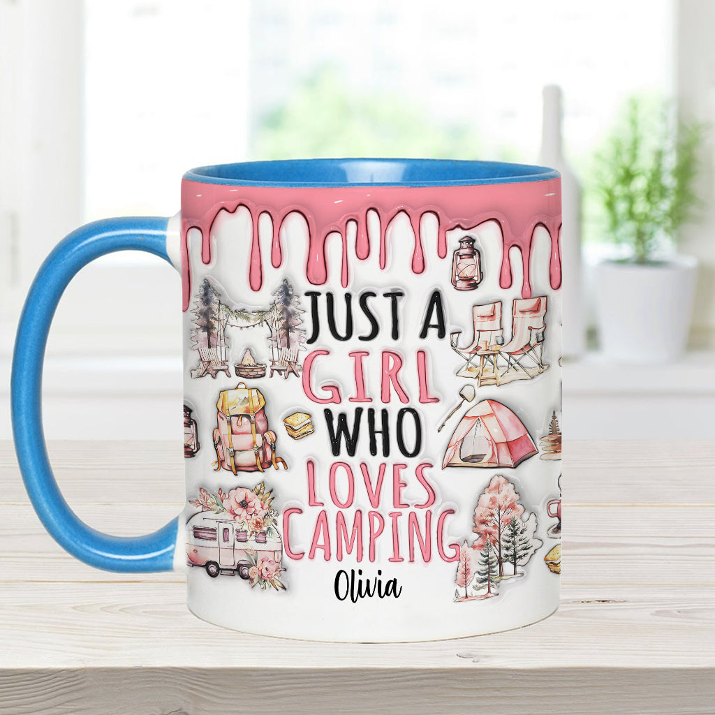 Just A Girl Who Loves Camping - Personalized Camping Accent Mug