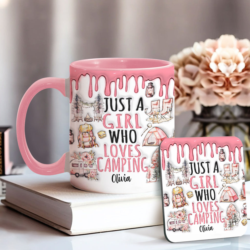 Just A Girl Who Loves Camping - Personalized Camping Accent Mug