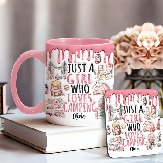 Just A Girl Who Loves Camping - Personalized Camping Accent Mug