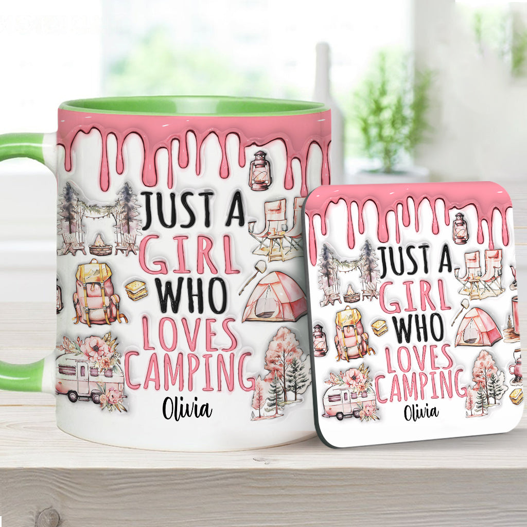 Just A Girl Who Loves Camping - Personalized Camping Accent Mug