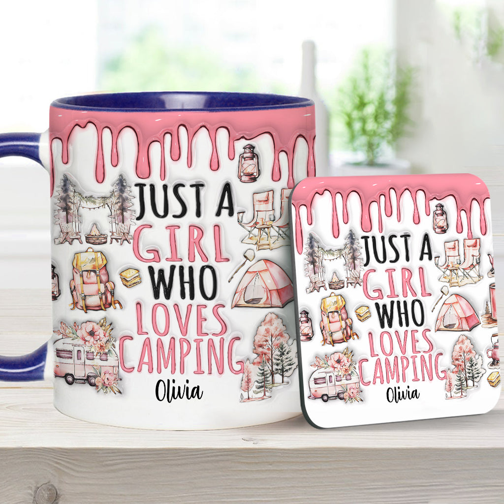 Just A Girl Who Loves Camping - Personalized Camping Accent Mug