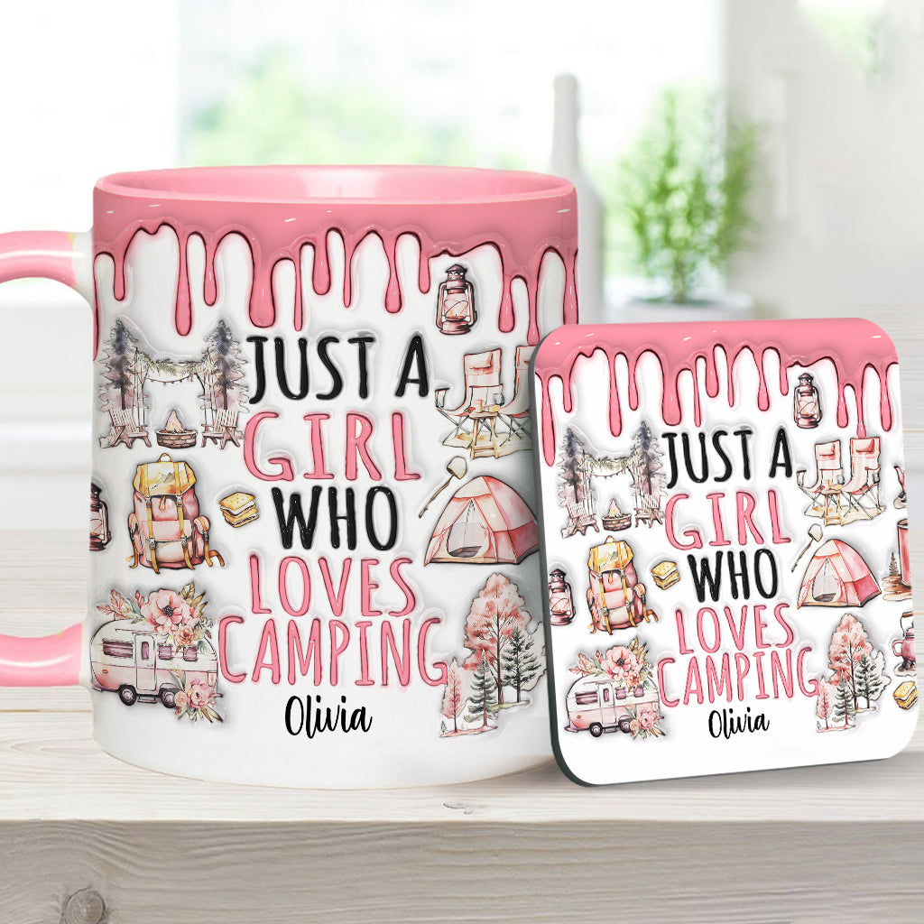 Just A Girl Who Loves Camping - Personalized Camping Accent Mug