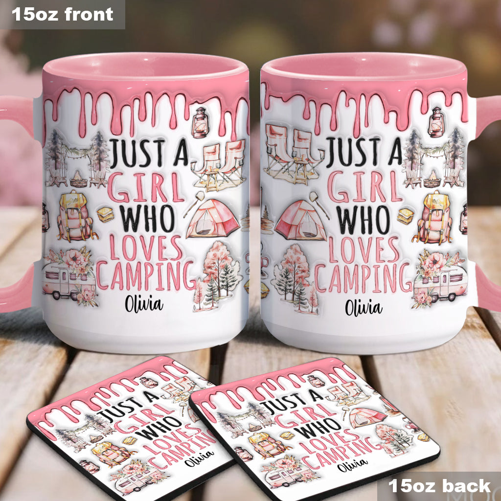 Just A Girl Who Loves Camping - Personalized Camping Accent Mug