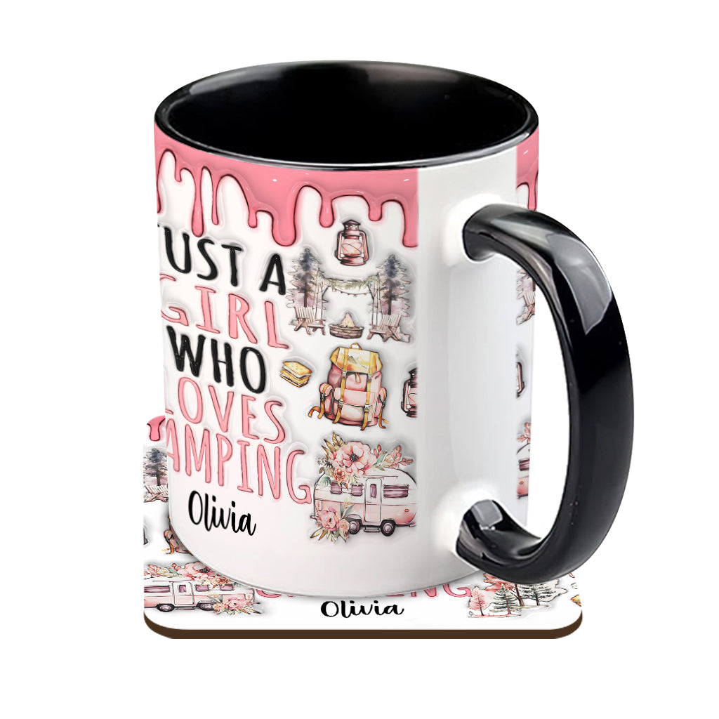 Just A Girl Who Loves Camping - Personalized Camping Accent Mug