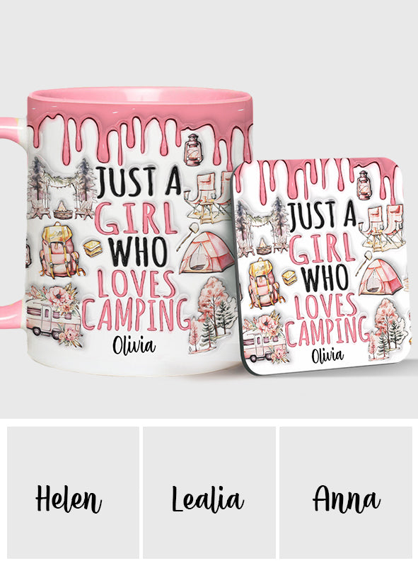 Just A Girl Who Loves Camping - Personalized Camping Accent Mug