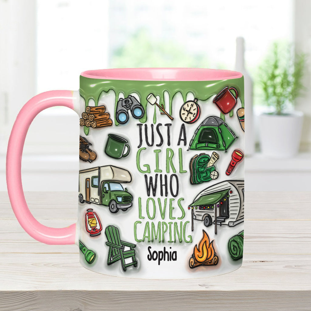 Just A Girl Who Loves Camping - Personalized Camping Accent Mug