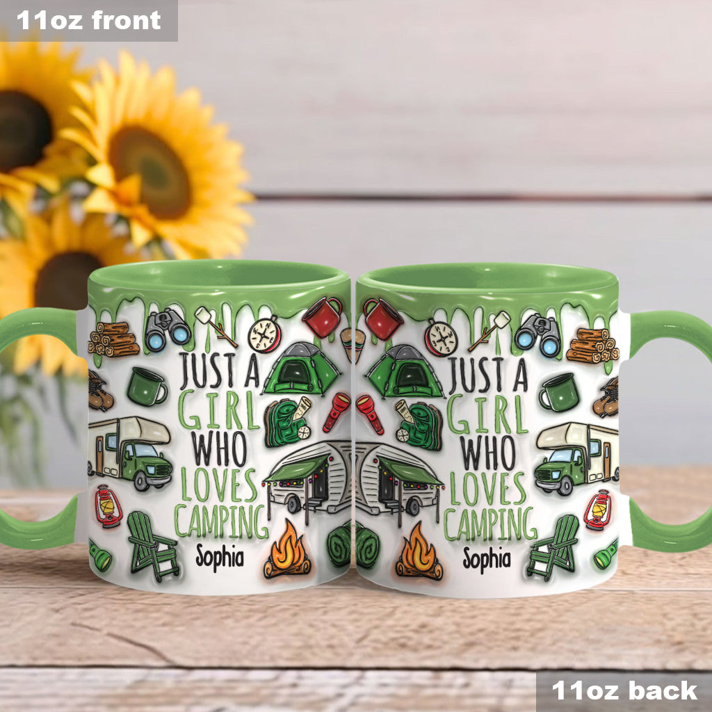 Just A Girl Who Loves Camping - Personalized Camping Accent Mug