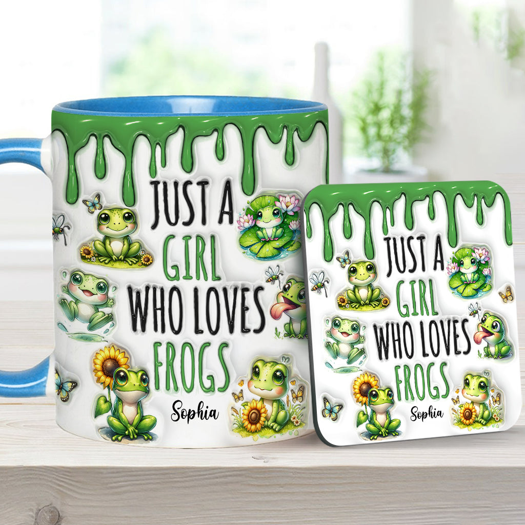 Just A Girl Who Loves Frogs - Personalized Frog Accent Mug