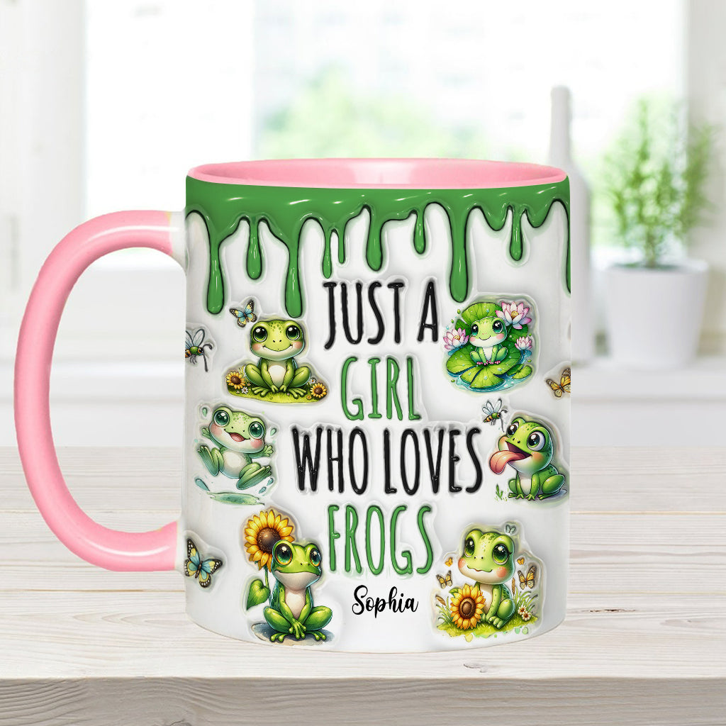 Just A Girl Who Loves Frogs - Personalized Frog Accent Mug