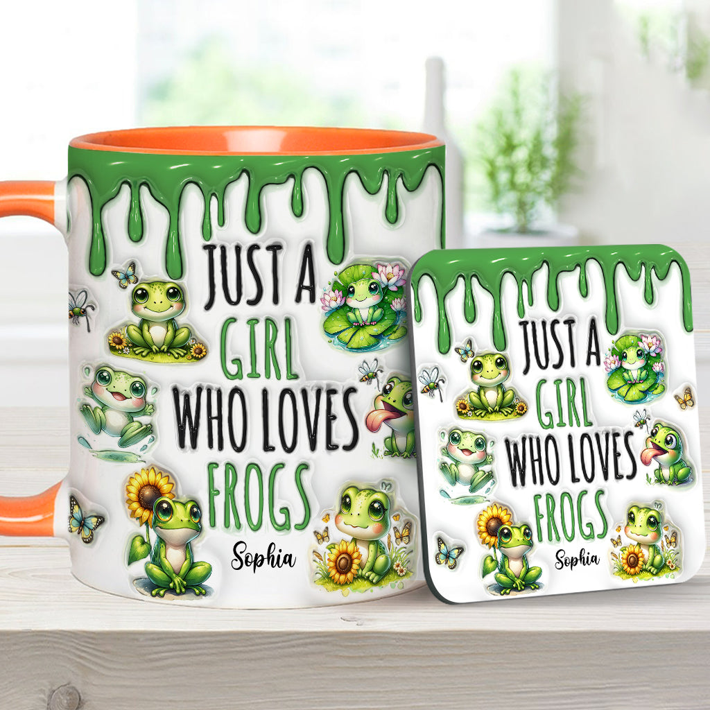 Just A Girl Who Loves Frogs - Personalized Frog Accent Mug