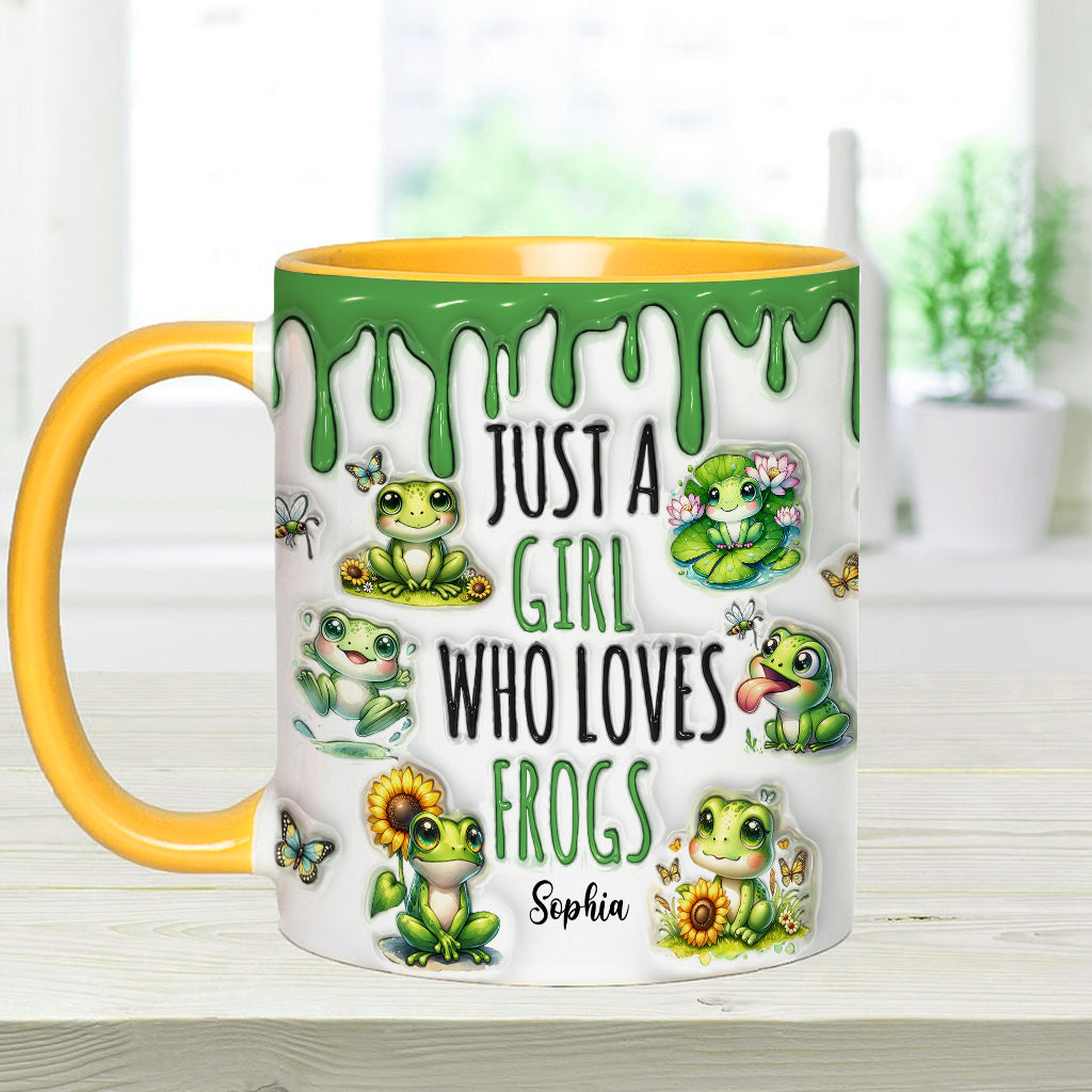Just A Girl Who Loves Frogs - Personalized Frog Accent Mug