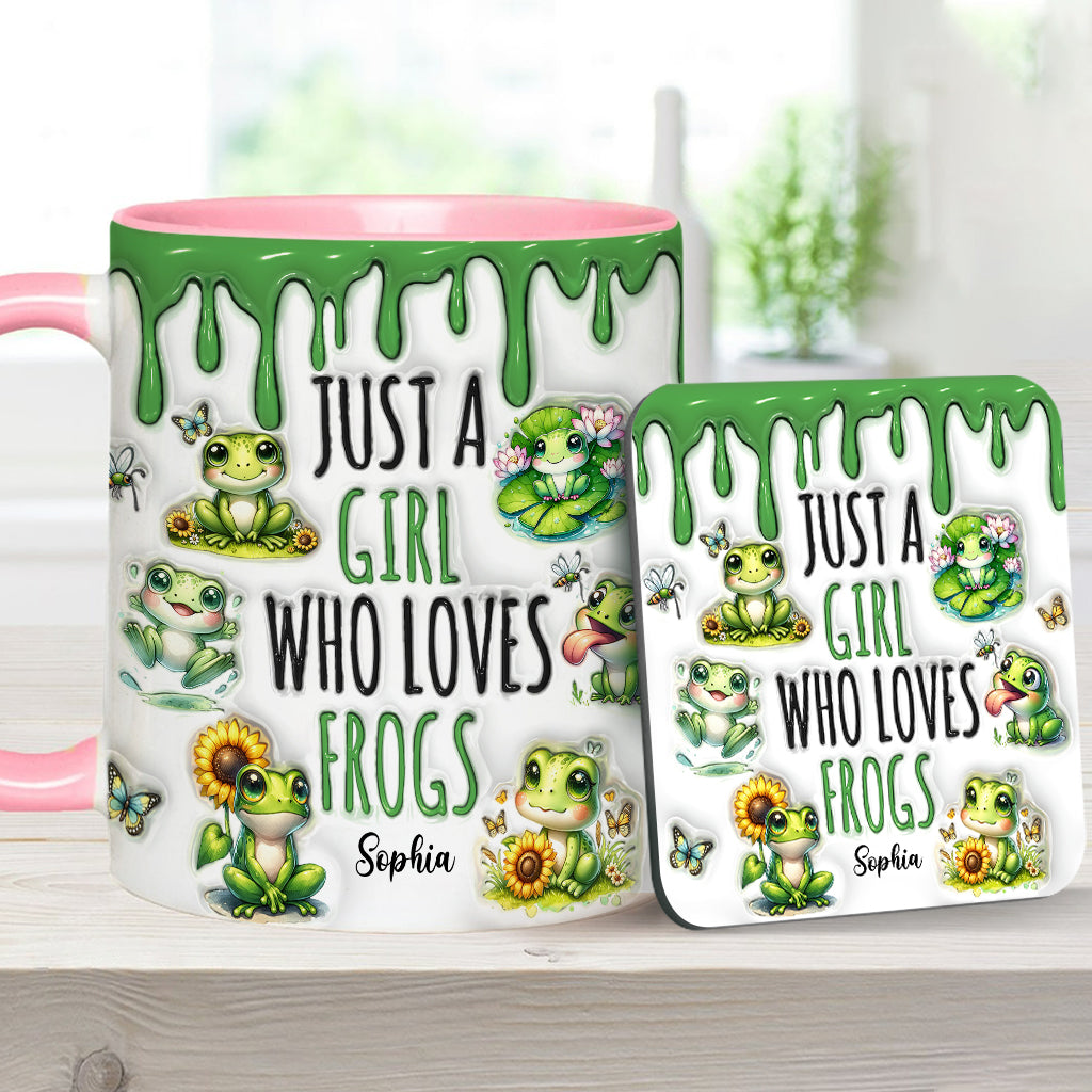 Just A Girl Who Loves Frogs - Personalized Frog Accent Mug