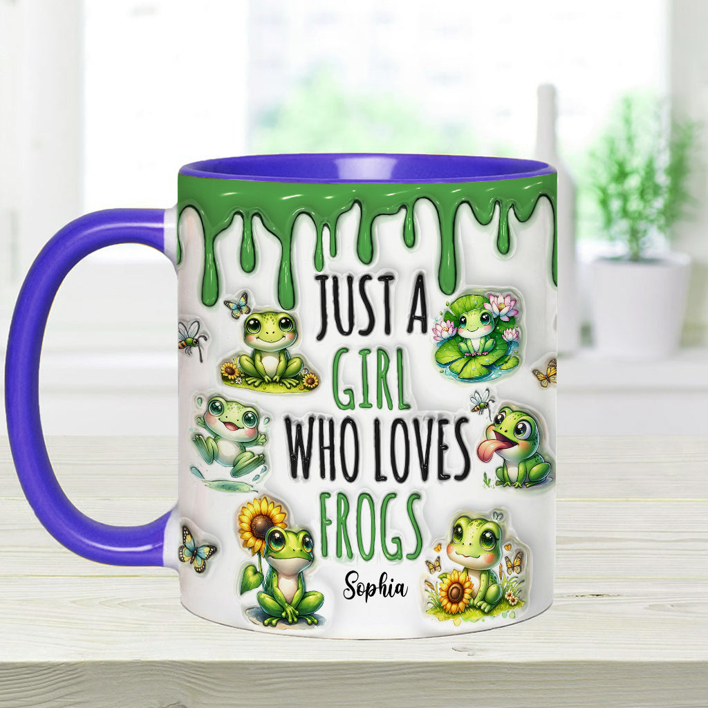 Just A Girl Who Loves Frogs - Personalized Frog Accent Mug
