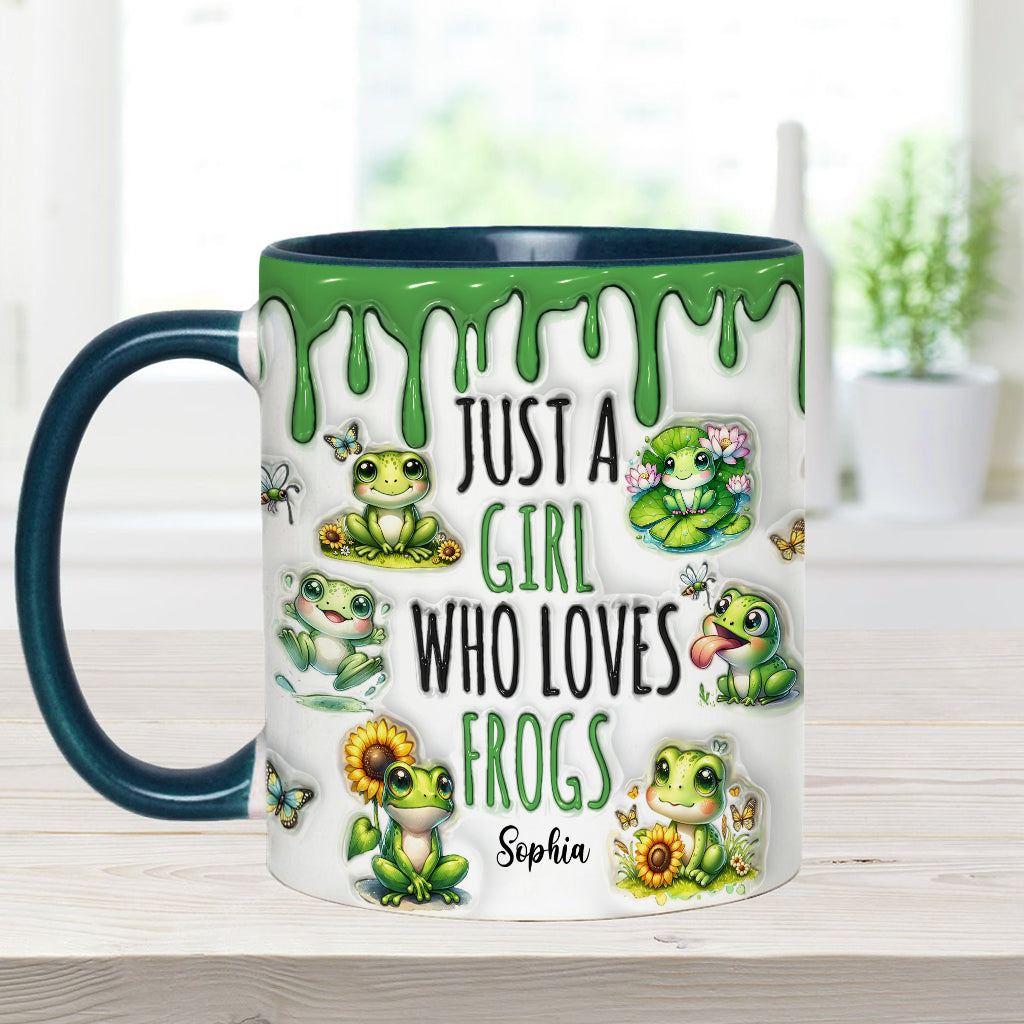 Just A Girl Who Loves Frogs - Personalized Frog Accent Mug