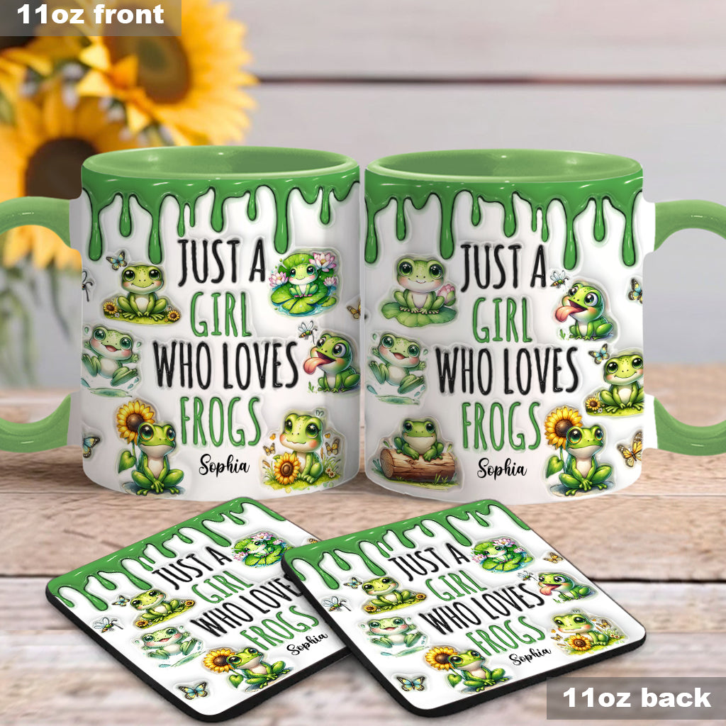 Just A Girl Who Loves Frogs - Personalized Frog Accent Mug