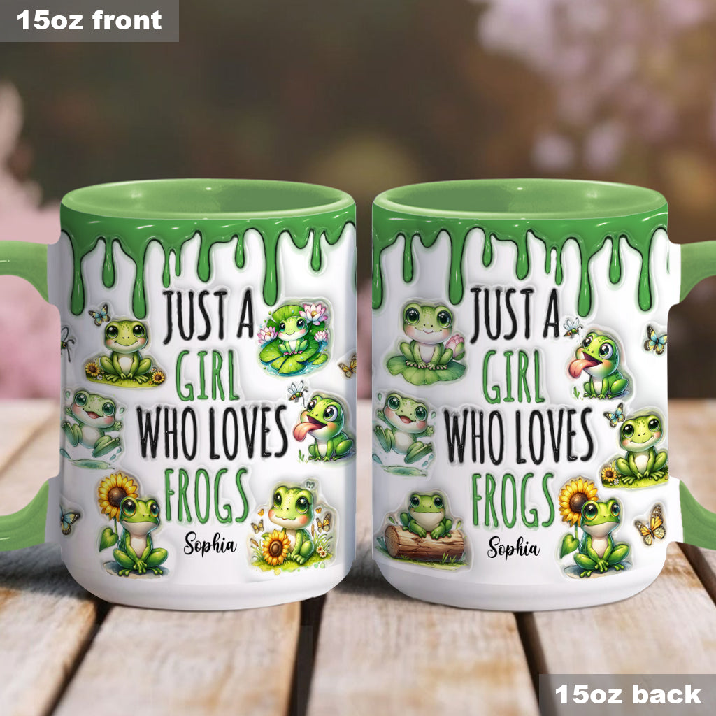 Just A Girl Who Loves Frogs - Personalized Frog Accent Mug