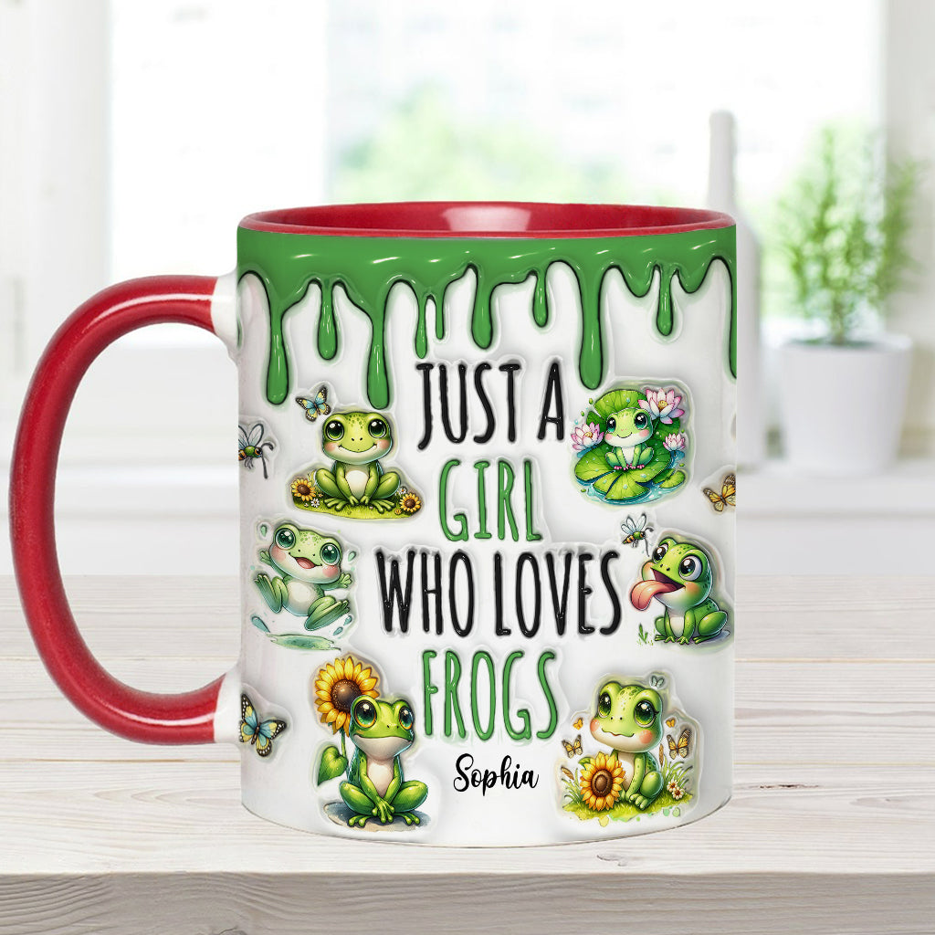 Just A Girl Who Loves Frogs - Personalized Frog Accent Mug