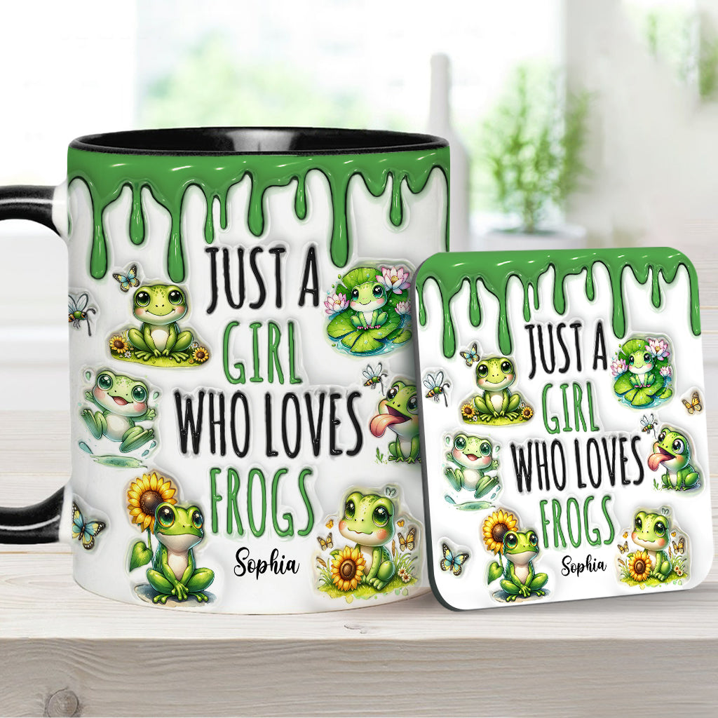 Just A Girl Who Loves Frogs - Personalized Frog Accent Mug