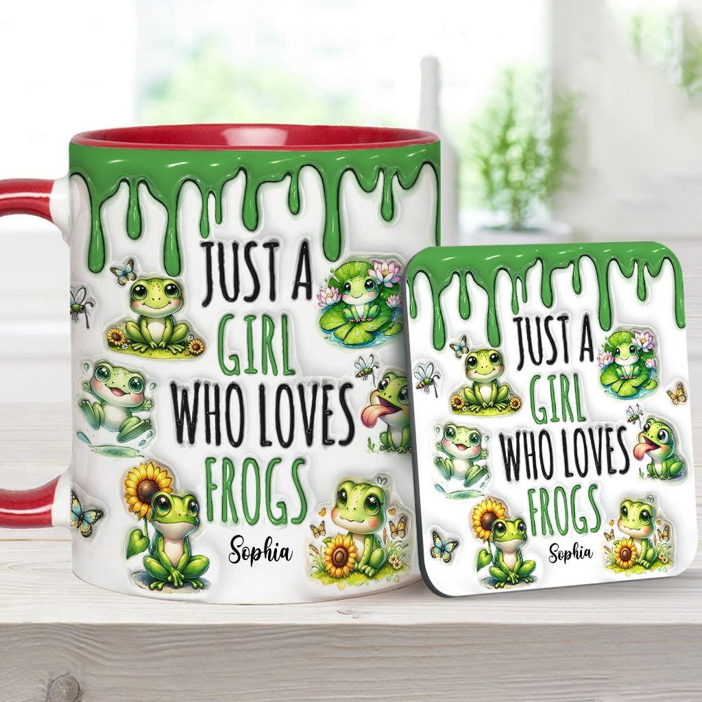 Just A Girl Who Loves Frogs - Personalized Frog Accent Mug