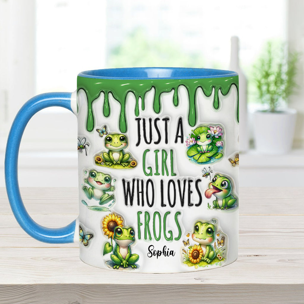 Just A Girl Who Loves Frogs - Personalized Frog Accent Mug