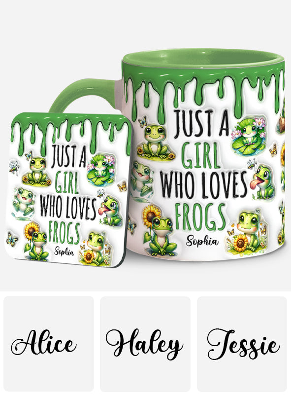 Just A Girl Who Loves Frogs - Personalized Frog Accent Mug