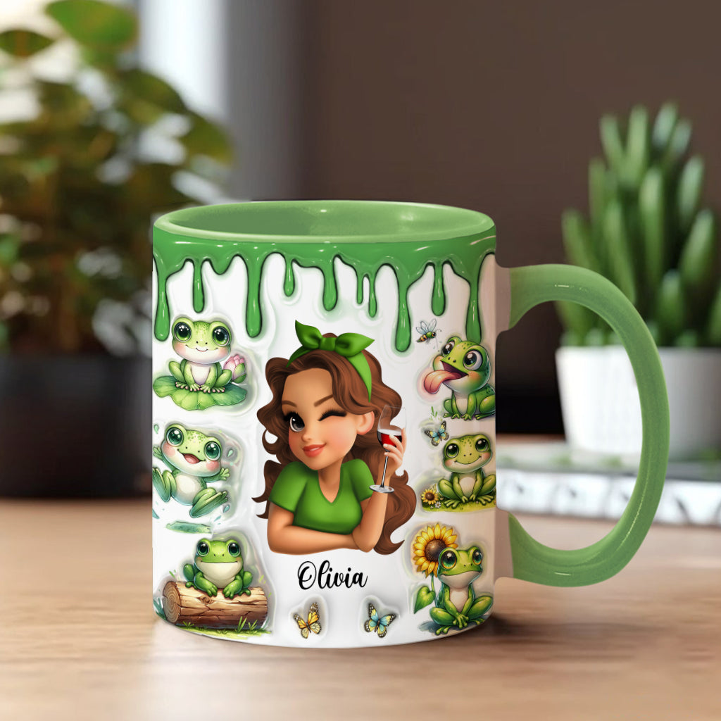 J'aime les grenouilles et peut-être 3 personnes - Mug personnalisé à motif grenouille
