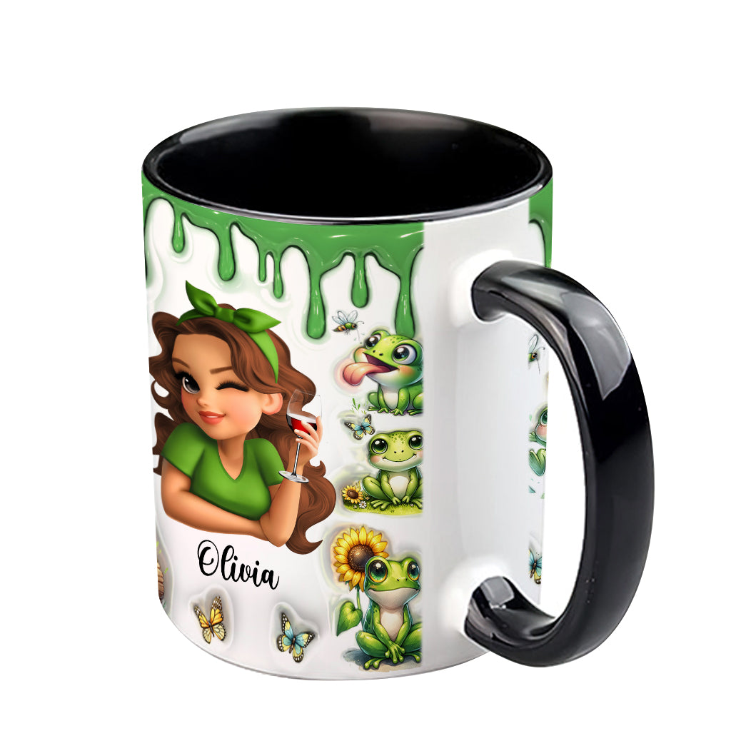 J'aime les grenouilles et peut-être 3 personnes - Mug personnalisé à motif grenouille