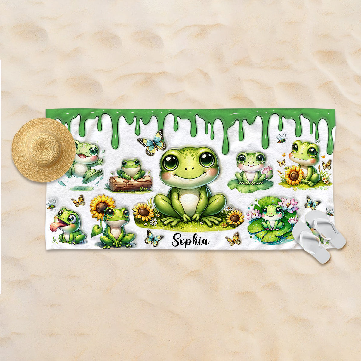 Just A Girl Who Loves Frogs - Personalized Frog Quick-dry Beach Towel/ Bath Towel