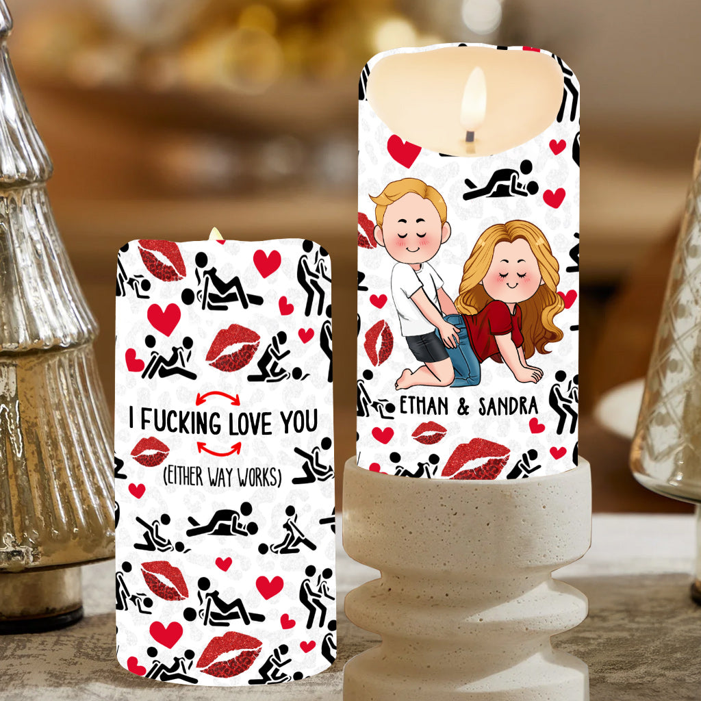 I Love You - Personalized Couple Flameless Candle