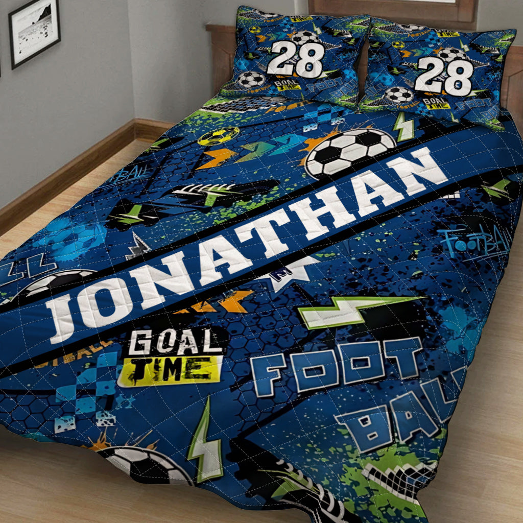 Goal Time - Personalized Soccer Quilt Set
