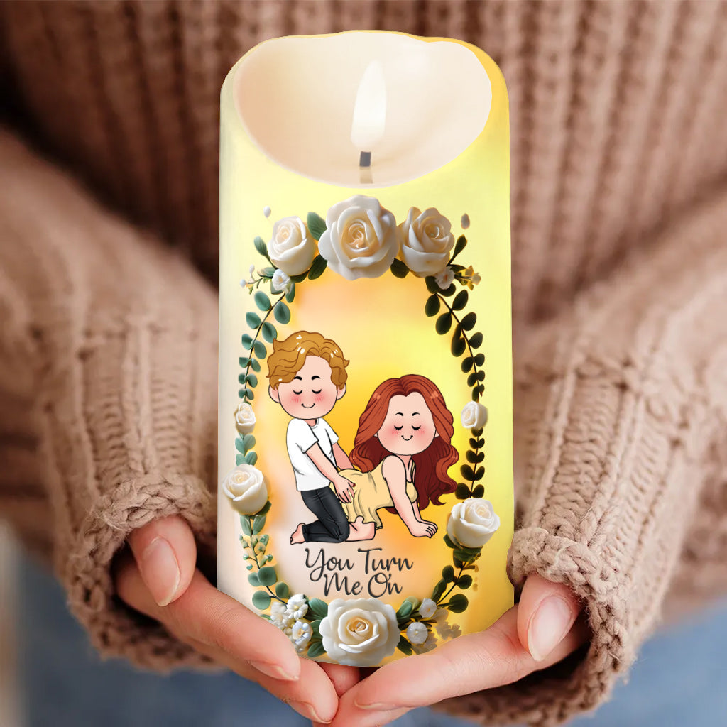 You Turn Me On - Personalized Couple Flameless Candle