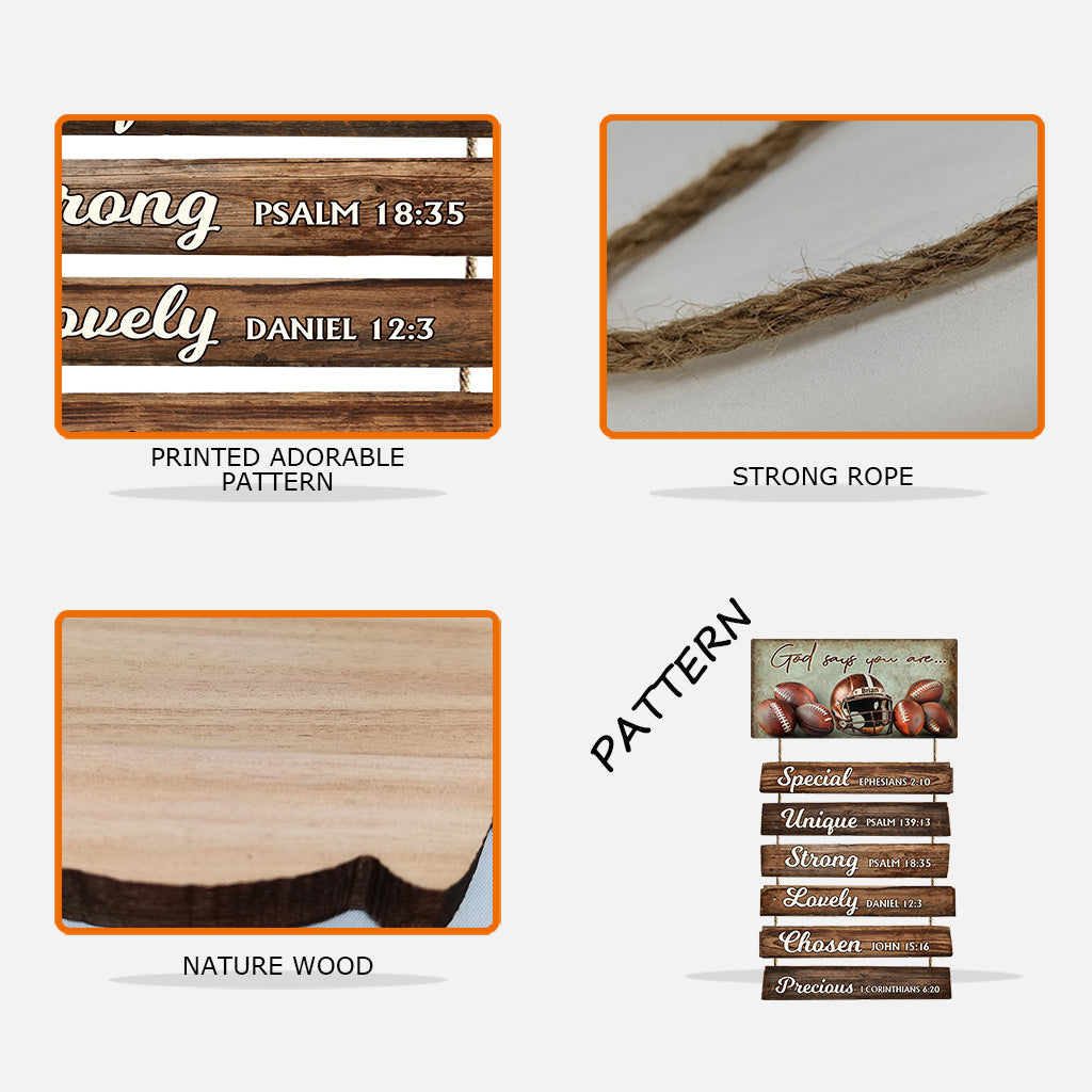 Dieu dit que tu es... - Panneau personnalisé en bois de palette de football