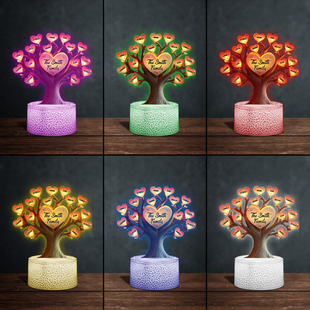 Family Tree - Personalized Family Shaped Plaque Light Base