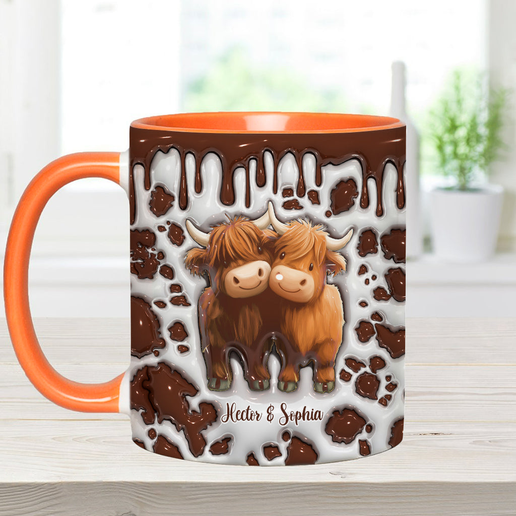 „Du und ich, wir schaffen das“ – personalisierte Tasse mit Hochlandrind-Motiv