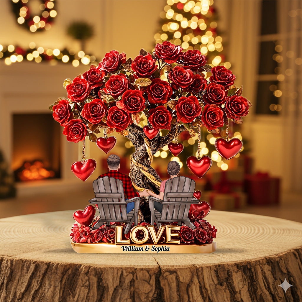 Tree of Love Christmas Gift for Couple - Personalized Couple Custom Shaped Acrylic Plaque