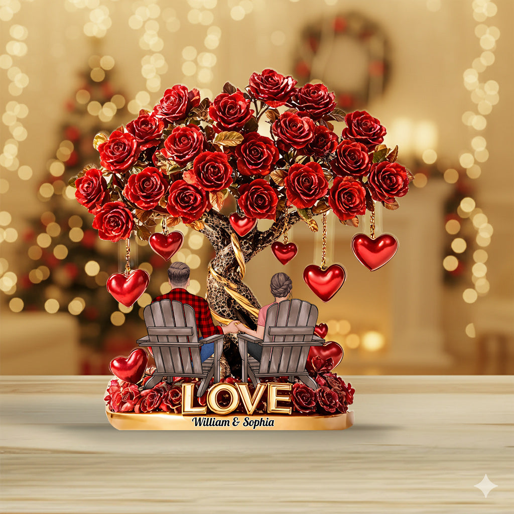 Tree of Love Christmas Gift for Couple - Personalized Couple Custom Shaped Acrylic Plaque