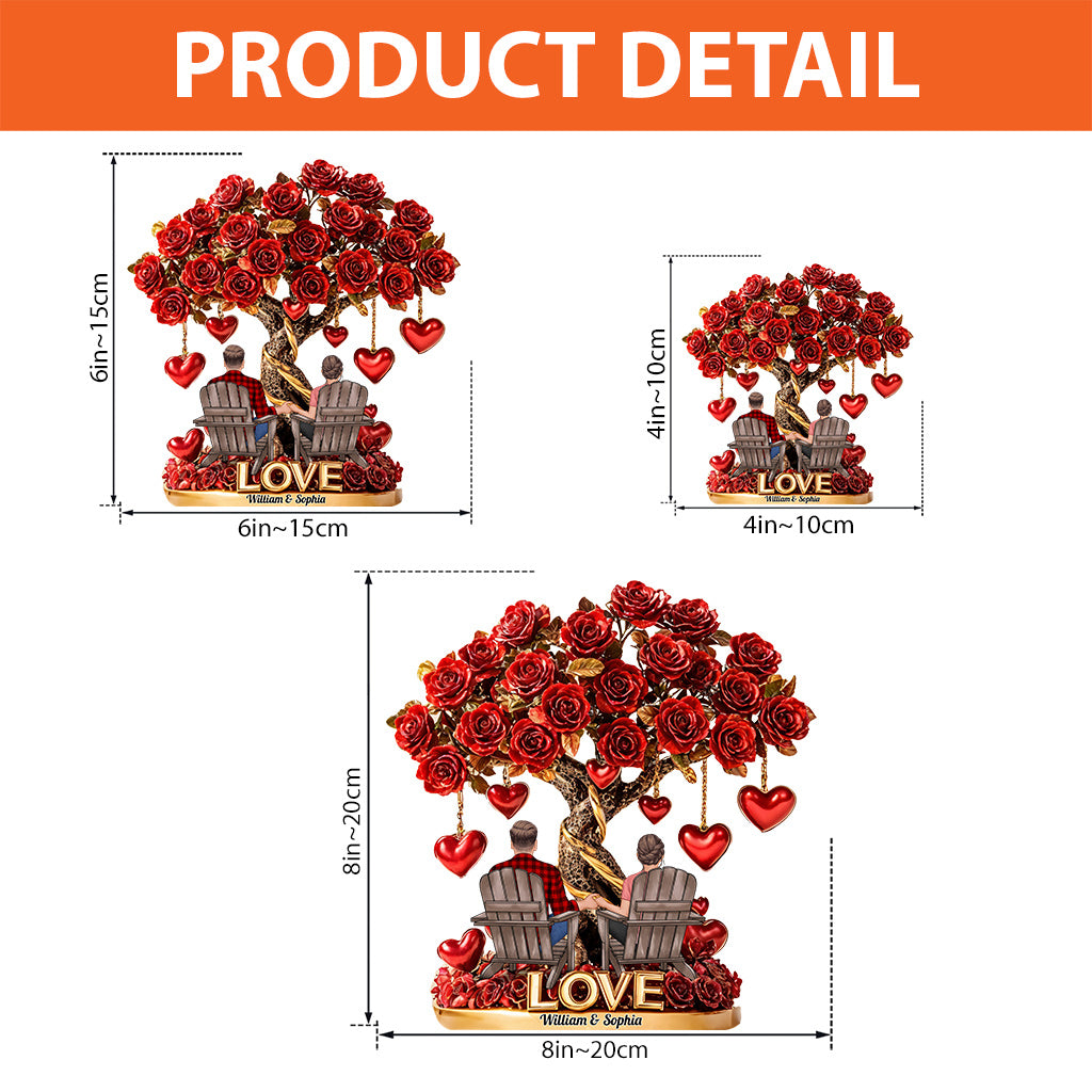 Tree of Love Christmas Gift for Couple - Personalized Couple Custom Shaped Acrylic Plaque